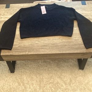 Cropped black sweater